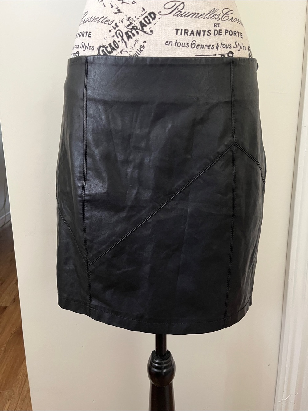 Noisy May Black Faux Leather Mini Skirt